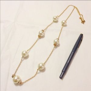 J. Crew faux pearl long necklace